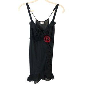 Flora Nikrooz Chiffon Mesh Ruffle Rose Chemise Lingerie Babydoll